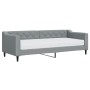 Sofá cama con colchón tela gris claro 80x200 cm