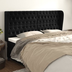 Kopfteil mit Ohren aus schwarzem Samt, 203 x 23 x 118/128 cm von vidaXL, Kopf- und Fußteile - Ref: Foro24-3118360, Preis: 180...