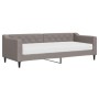 Sofá cama con colchón tela gris taupe 80x200 cm