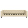 Sofá cama con colchón tela crema 80x200 cm