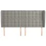 Cabecero con orejas de terciopelo gris claro 163x23x118/128 cm de vidaXL, Cabeceros y pies de cama - Ref: Foro24-3118444, Pre...
