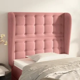 Cabecero con orejas de terciopelo rosa 83x23x118/128 cm de vidaXL, Cabeceros y pies de cama - Ref: Foro24-3118425, Precio: 92...