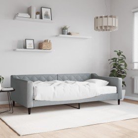 Sofá cama con colchón tela gris claro 100x200 cm en Camas y somieres | Comprar online en Foro24