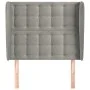 Cabecero con orejas de terciopelo gris claro 83x23x118/128 cm de vidaXL, Cabeceros y pies de cama - Ref: Foro24-3118420, Prec...