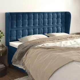 Headboard with dark blue velvet ears 183x23x118/128 cm by vidaXL, Headboards and footboards - Ref: Foro24-3118454, Price: 175...