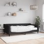 Sofá cama con colchón tela negro 100x200 cm