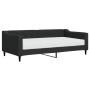 Sofá cama con colchón tela negro 90x190 cm