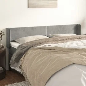 Light gray velvet headboard 203x16x78/88 cm by vidaXL, Headboards and footboards - Ref: Foro24-3118554, Price: 60,31 €, Disco...