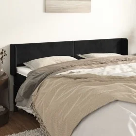 Kopfteil aus schwarzem Samt, 163 x 16 x 78/88 cm von vidaXL, Kopf- und Fußteile - Ref: Foro24-3118544, Preis: 80,44 €, Rabatt: %