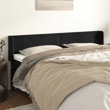 Black velvet headboard 163x16x78/88 cm by vidaXL, Headboards and footboards - Ref: Foro24-3118544, Price: 86,21 €, Discount: %
