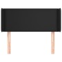 Cabecero de cuero sintético negro 83x16x78/88 cm