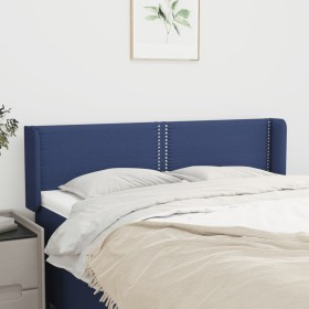 Cabecero de tela azul 147x16x78/88 cm de vidaXL, Cabeceros y pies de cama - Ref: Foro24-3118632, Precio: 55,68 €, Descuento: %