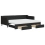 Sofá cama nido con cajones tela negro 80x200 cm