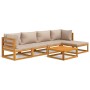 Set muebles de jardín 6 pzas madera maciza y cojines gris taupé by vidaXL, Garden sets - Ref: Foro24-3155250, Price: 643,78 €...