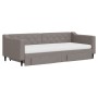Sofá cama nido con cajones tela gris taupe 90x200 cm