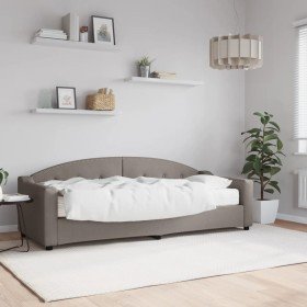 Sofá cama con colchón tela gris taupe 80x200 cm Sofá cama con colchón tela gris taupe 80x200 cm