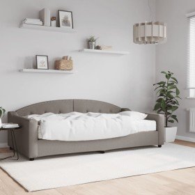 Sofá cama con colchón tela gris taupe 100x200 cm Sofá cama con colchón tela gris taupe 100x200 cm
