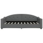 Sofá cama con colchón tela gris oscuro 90x190 cm