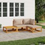 Garden furniture set 4 pieces solid wood and taupe gray cushions by vidaXL, Garden sets - Ref: Foro24-3155246, Price: 414,04 ...