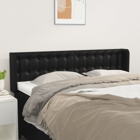Black synthetic leather headboard 147x16x78/88 cm by vidaXL, Headboards and footboards - Ref: Foro24-3118858, Price: 69,43 €,...