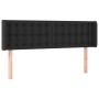 Cabecero de cuero sintético negro 147x16x78/88 cm