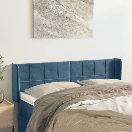 Dark blue velvet headboard 147x16x78/88 cm by vidaXL, Headboards and footboards - Ref: Foro24-3118820, Price: 61,93 €, Discou...