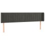 Kopfteil aus dunkelgrauem Samt, 203 x 16 x 78/88 cm von vidaXL, Kopf- und Fußteile - Ref: Foro24-3119073, Preis: 78,03 €, Rab...