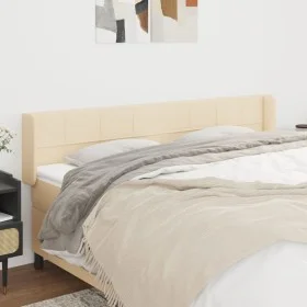 Cream fabric headboard 203x16x78/88 cm by vidaXL, Headboards and footboards - Ref: Foro24-3118795, Price: 65,10 €, Discount: %