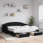 Sofá cama nido con cajones tela negro 90x190 cm