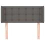 Cabecero de cuero sintético gris 93x16x78/88 cm