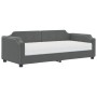 Sofá cama con colchón tela gris oscuro 80x200 cm