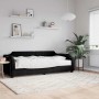 Sofá cama con colchón tela negro 80x200 cm