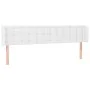 Cabecero de cuero sintético blanco 183x16x78/88 cm de vidaXL, Cabeceros y pies de cama - Ref: Foro24-3118871, Precio: 69,19 €...
