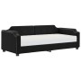 Sofá cama con colchón tela negro 90x190 cm