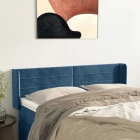 Dunkelblaues Samtkopfteil 147x16x78/88 cm von vidaXL, Kopf- und Fußteile - Ref: Foro24-3118960, Preis: 63,25 €, Rabatt: %