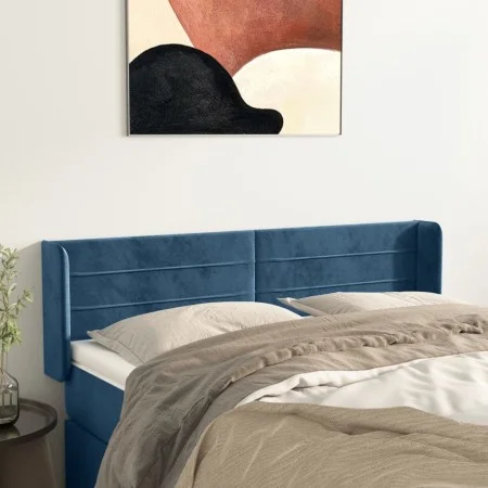 Cabecero de terciopelo azul oscuro 147x16x78/88 cm de vidaXL, Cabeceros y pies de cama - Ref: Foro24-3118960, Precio: 63,21 €...