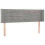 Cabecero de terciopelo gris claro 147x16x78/88 cm