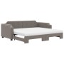 Sofá cama nido con colchón tela taupe 80x200 cm