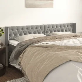 Light gray velvet headboard 203x16x78/88 cm by vidaXL, Headboards and footboards - Ref: Foro24-3119170, Price: 90,80 €, Disco...