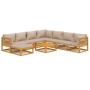 Gartenmöbel-Set 9-teilig aus Massivholz und taupegrauen Kissen von vidaXL, Gartensets - Ref: Foro24-3155265, Preis: 984,04 €,...