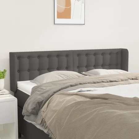 Cabecero de cuero sintético gris 147x16x78/88 cm de vidaXL, Cabeceros y pies de cama - Ref: Foro24-3118862, Precio: 59,98 €, ...