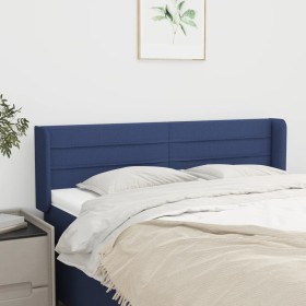 Cabecero de tela azul 147x16x78/88 cm de vidaXL, Cabeceros y pies de cama - Ref: Foro24-3118912, Precio: 69,25 €, Descuento: %