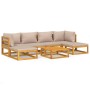 Gartenmöbel-Set 7-teilig aus Massivholz und taupegrauen Kissen von vidaXL, Gartensets - Ref: Foro24-3155266, Preis: 749,98 €,...