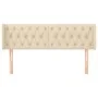 Cabecero de tela color crema 163x16x78/88 cm de vidaXL, Cabeceros y pies de cama - Ref: Foro24-3119115, Precio: 86,67 €, Desc...