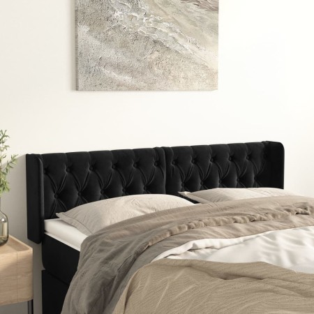 Kopfteil aus schwarzem Samt, 163 x 16 x 78/88 cm von vidaXL, Kopf- und Fußteile - Ref: Foro24-3119160, Preis: 94,62 €, Rabatt: %
