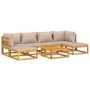 Gartenmöbel-Set 7-teilig aus Massivholz und taupegrauen Kissen von vidaXL, Gartensets - Ref: Foro24-3155266, Preis: 749,98 €,...