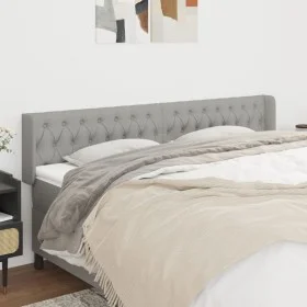 Light gray fabric headboard 203x16x78/88 cm by vidaXL, Headboards and footboards - Ref: Foro24-3119126, Price: 72,33 €, Disco...