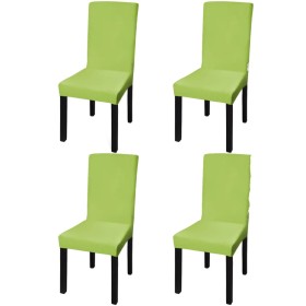 Funda para silla elástica recta 4 unidades verde