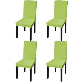 Funda para silla elástica recta 4 unidades verde Funda para silla elástica recta 4 unidades verde