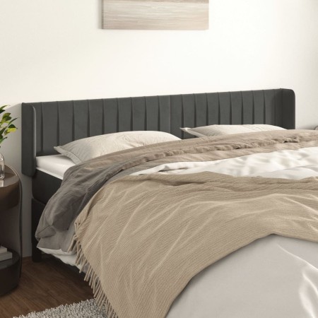 Kopfteil aus dunkelgrauem Samt, 163 x 16 x 78/88 cm von vidaXL, Kopf- und Fußteile - Ref: Foro24-3119061, Preis: 74,92 €, Rab...